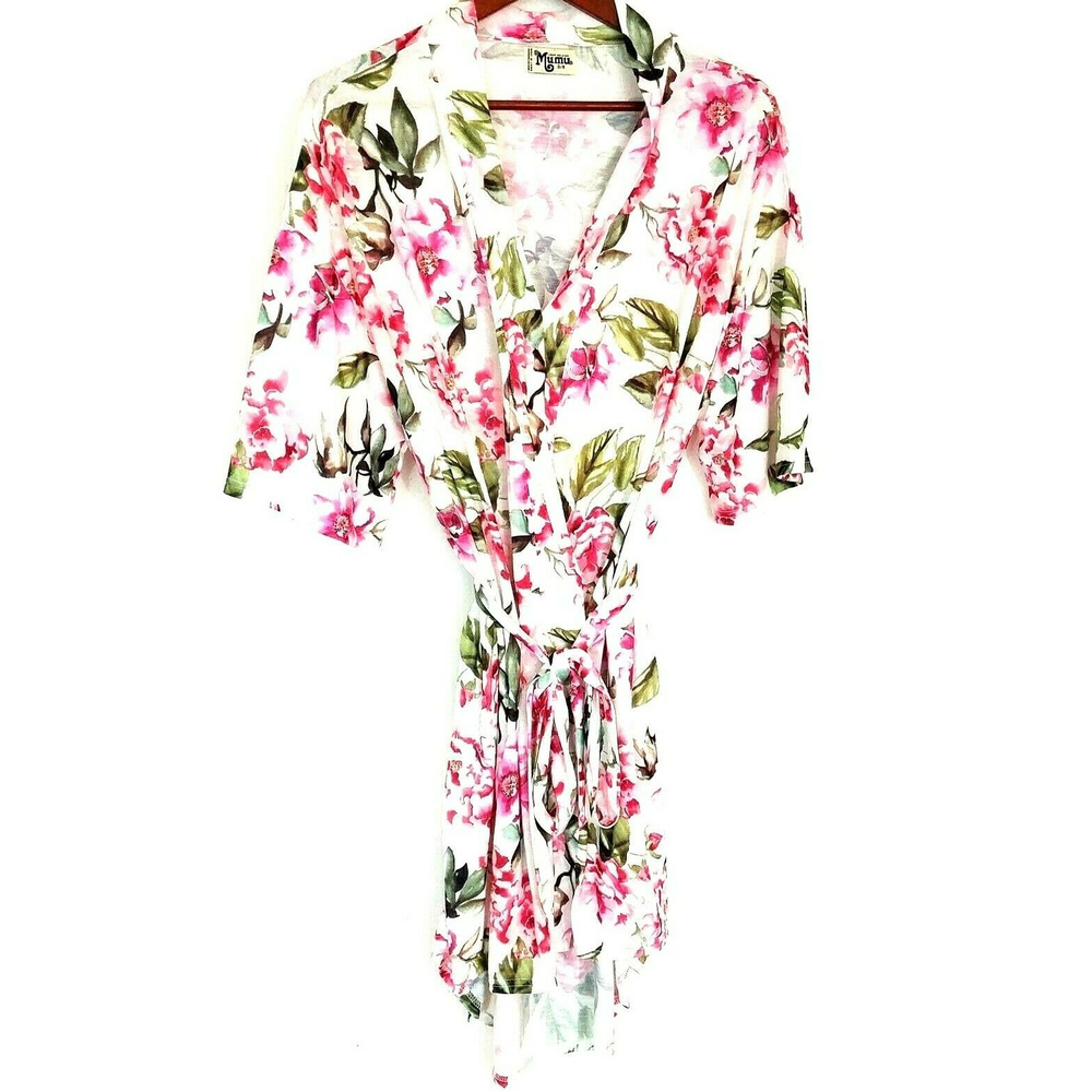 Show Me Your Mumu Women's Short Robe Brie Garden Blooms Kimono One Size